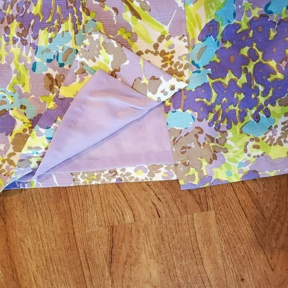 Talbots Lilac Floral Skirt, Size 4P, Back Zipper, Mini Petite Purple Blue Yellow - Picture 4 of 7